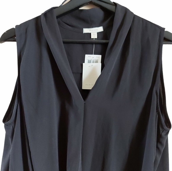Pleione sleeveless faux wrap blouse black - Picture 3 of 6
